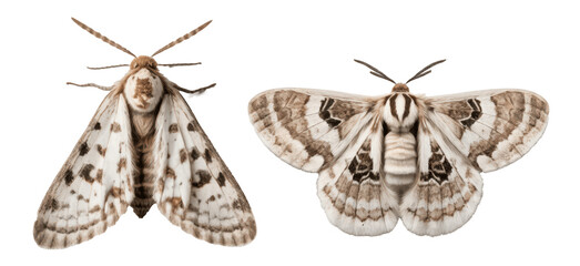 Naklejka premium set of moths isolated on transparent background