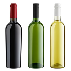 Wine Bottle isolated on white background, full depth of field