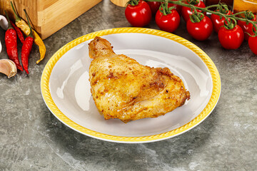 Roasted chicken leg with spices