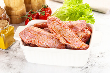 Marinated Duck wings for barbecue