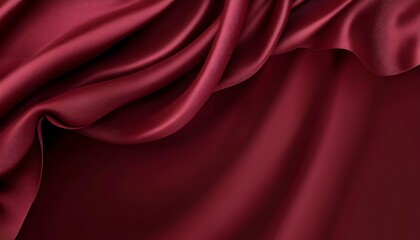 Obraz premium Close-up of smooth, red, satin fabric with soft folds.