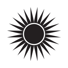 Black Tribal Sun Tattoo Sonnenrad Symbol - Spiral Sun Wheel Ancient Esoteric Logo Vector Design

