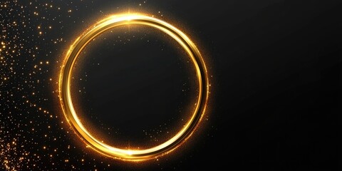 Naklejka premium Gold Ring on Black Background