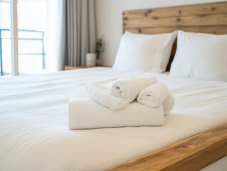 Cozy bedroom in a vintage hostel
