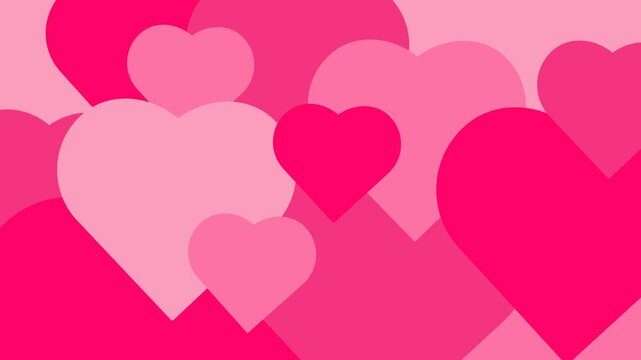 A cute pink love shape transition animation expands to fill the screen part 1. Alpha channel only on 4K