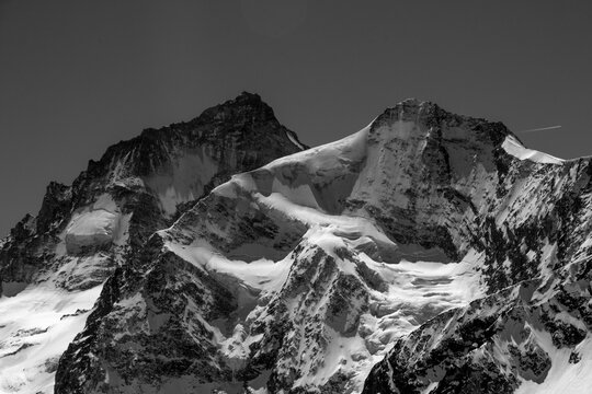 Dramatic Bishorn peak captured in stunning black and white