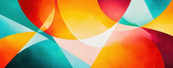 Obraz premium Abstract digital painting created during a virtual art therapy session, bright colors and geometric shapes