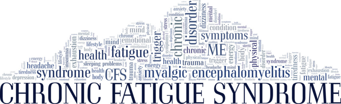 CFS Chronic Fatigue Syndrome word cloud conceptual design isolated on white background.