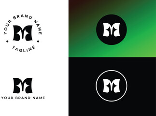 M creative symbol and monogram to use as clothing brand and clothing design mockups