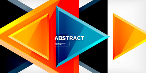 Abstract background - glossy triangles. Vector Illustration For Wallpaper, Banner, Background, Card, Book Illustration, landing page