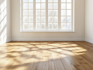 Empty room with window and radiator 