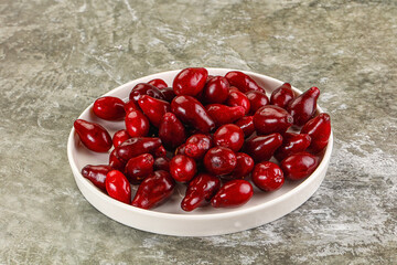 Ripe sweet juicy digberry cornel