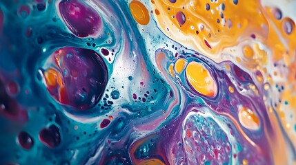 Abstract Swirling Fluid Art with Vibrant Colors