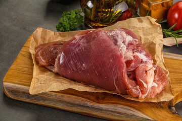 Raw uncooked turkey thigh fillet
