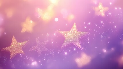 Sparkling Starry Night in Soft Pink and Purple Hues