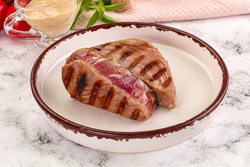 Delicous grilled tuna dish steak