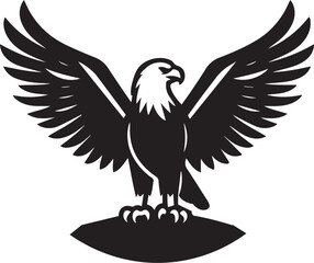 silhouette of clean vector of eagle isolated