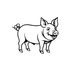 pig vector illustration logo concept design