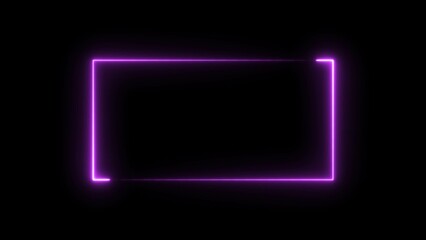 Abstract Glowing Neon Rectangle Frame Illustration Background.