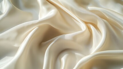 Obraz premium Soft, luxurious beige satin fabric with gentle folds.