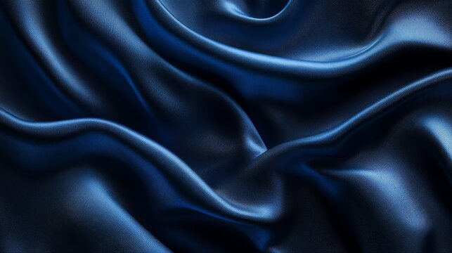 Smooth blue fabric with folds.