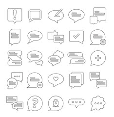 Message, talk, chat, speech bubble, sms, dialogue editable stroke outline icon isolated on white background flat vector illustration. Vector illustration