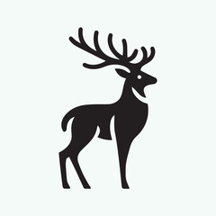 deer logo black icon,  deer vector illustration