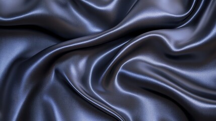 Fototapeta premium A closeup of smooth, dark gray silky fabric.