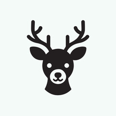 deer logo black icon,  deer vector illustration