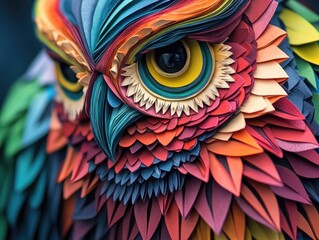 Obraz premium Colorful Owl's Face