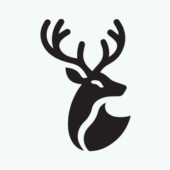 deer logo black icon,  deer vector illustration