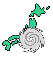 台風上陸のイメージ図