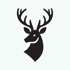 deer logo black icon,  deer vector illustration