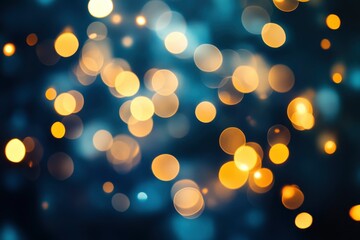Obraz premium Christmas Lights In Eve Night With Abstract Defocused Bokeh, copy space with generative ai
