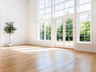 Interior of modern house with white walls 