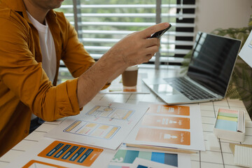 A web developer is analyzing data from his ideas to develop the structure and components of a digital product that best meets the needs of users, ux, ui, interface, experience