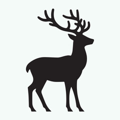 deer logo black icon,  deer vector illustration