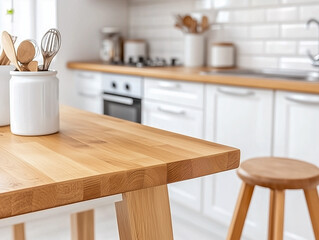 Interior of stylish kitchen in apartment with minimalistic design