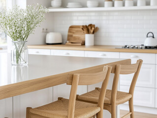 Interior of stylish kitchen in apartment with minimalistic design