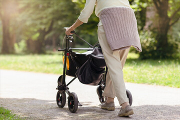 Rollator Walker for Adult Mobility Impairment. Medical Steel Wheeled Rollator Helper for Old...