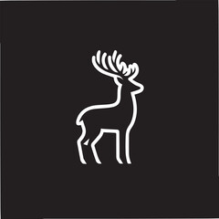 deer logo black icon,  deer vector illustration
