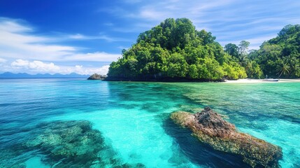 Stunning Tropical Island Paradise with Crystal Clear Turquoise Waters