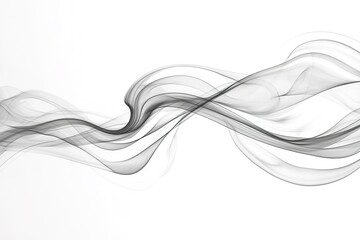 Smooth black and white smoke waves on white