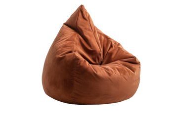 brown bean bag seat isolated on white or transparent png