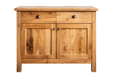 wooden cabinet isolated on white or transparent png