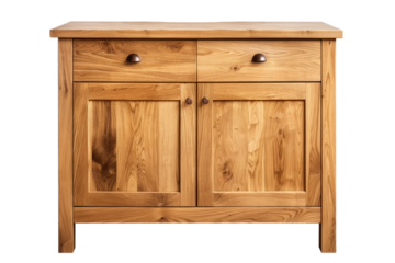 wooden cabinet isolated on white or transparent png