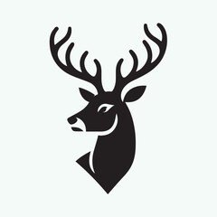 deer logo black icon,  deer vector illustration