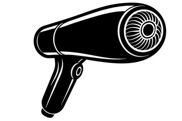 hair dryer for drying hair icon  silhouette, illustration white background