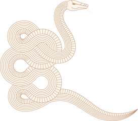 Traditional Chinese Snake Illustration for Lunar New Year 2025