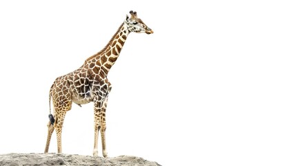 An isolated animal image on a pure white background. The animal has distinct features and a unique charm. Its pose and expression capture attention. The white background makes the animal stand out cle
